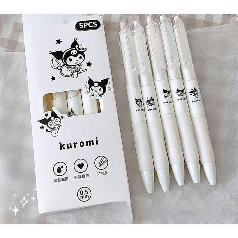 

[5 PCS] PULPEN SANRIO AESTHETIC MEKANIK Pen Gel Rectrable Pen Black 0.5mm Pulpen Minimalist