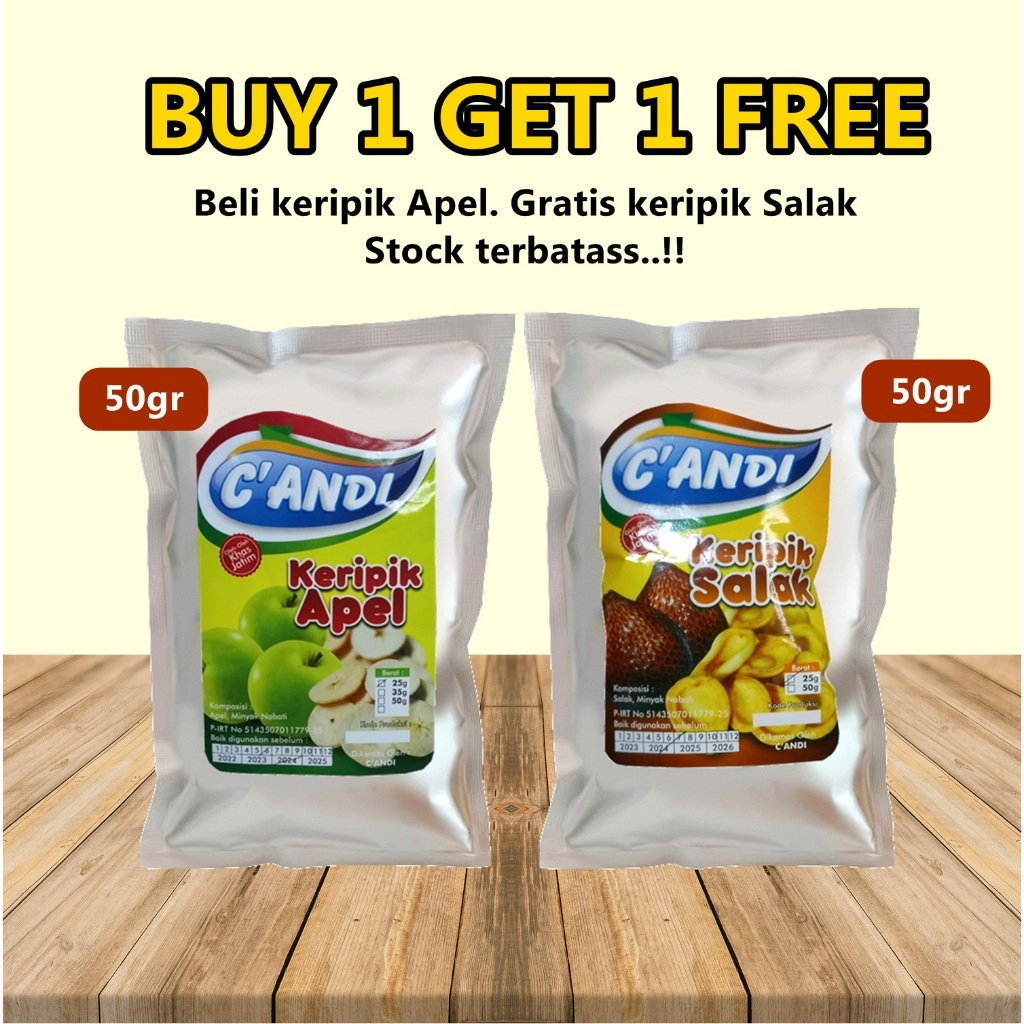 

<BUY 1 GET 1 FREE> KERIPIK BUAH APEL GRATIS KERIPIK SALAK KEMASAN 50 GRAMKERIPIK NANGKA APEL SALAK BUAH KERING SNACK VIRAL JAJANAN ENAK JAJANAN SNACK SEHAT VEGETARIAN DIET LEBARAN KUE LEBARAN