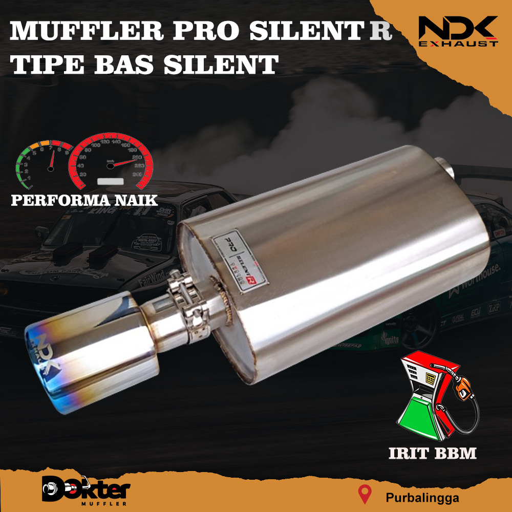 KENALPOT MOBIL NDK EXHAUST PRO SILENT TIPE -R NDK EXHAUST SILINCER KNALPOT MOBIL RACING KENALPOT RAC