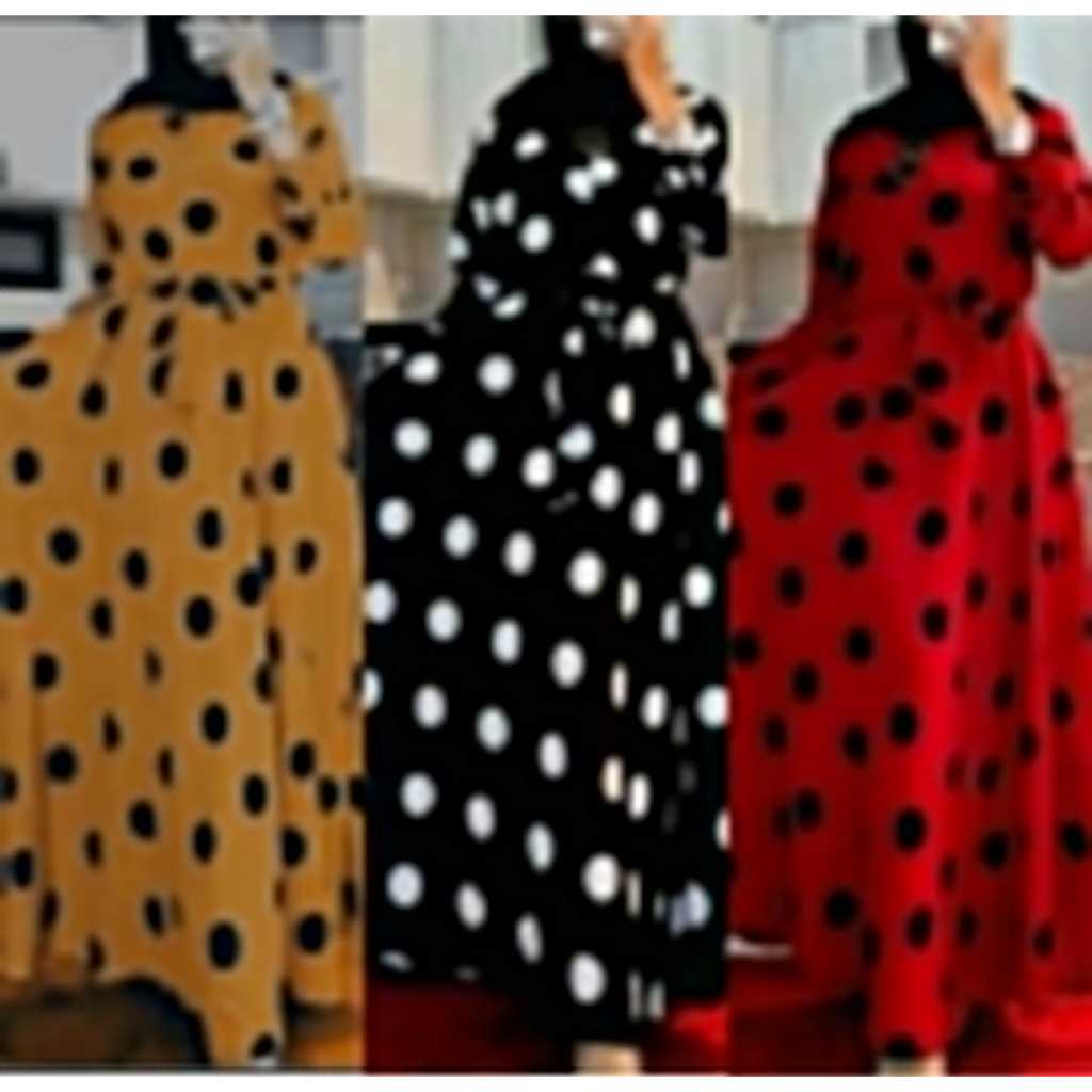 LANGSUNG KIRIM POLKA SUPER Jumbo LD=140 [5-XXXL125-145KG] - GAMIS MONALISA POLKA MAYUNG/GAMIS SAKU /