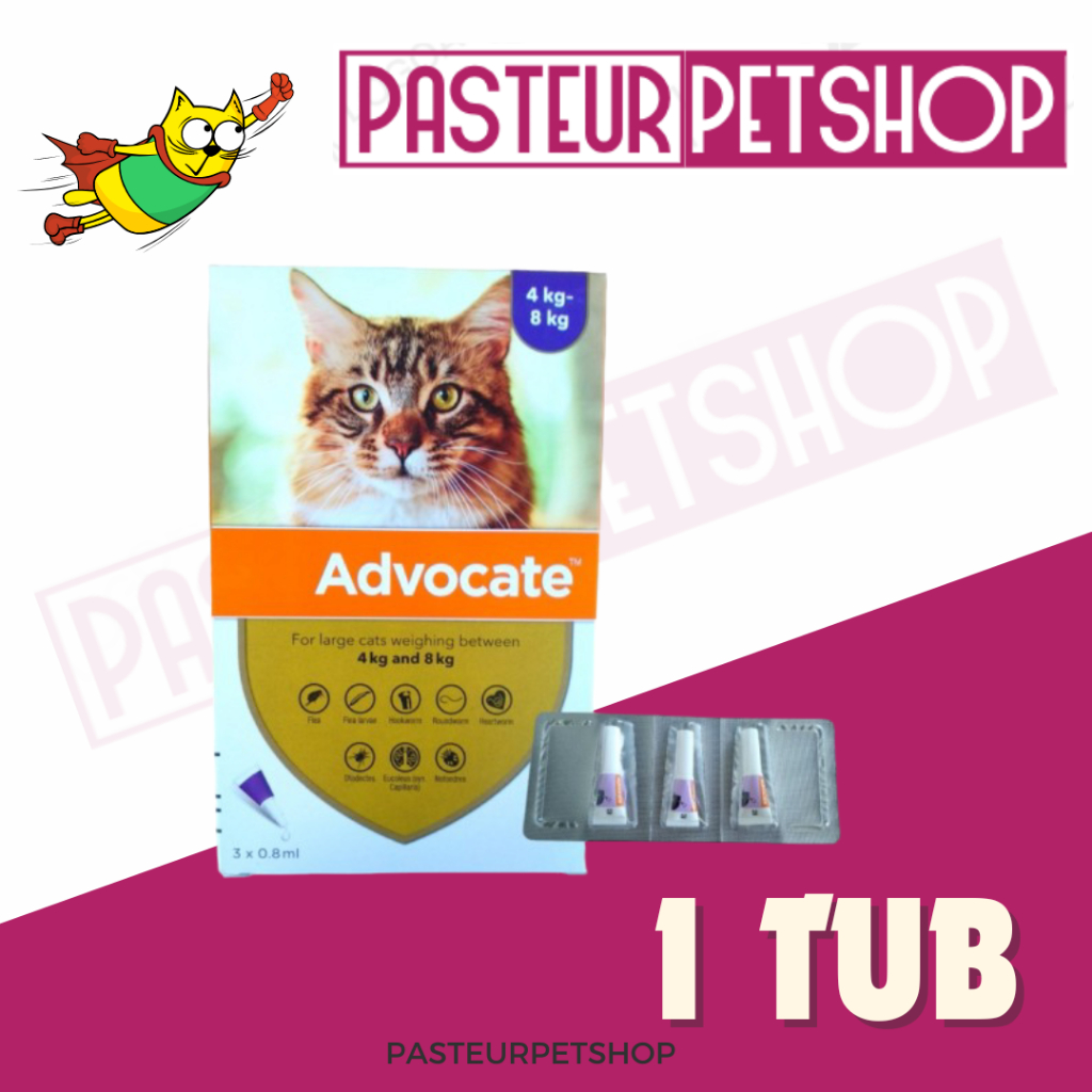 obat kutu kucing advocate 0.8ml advocate large 4 - 8kg