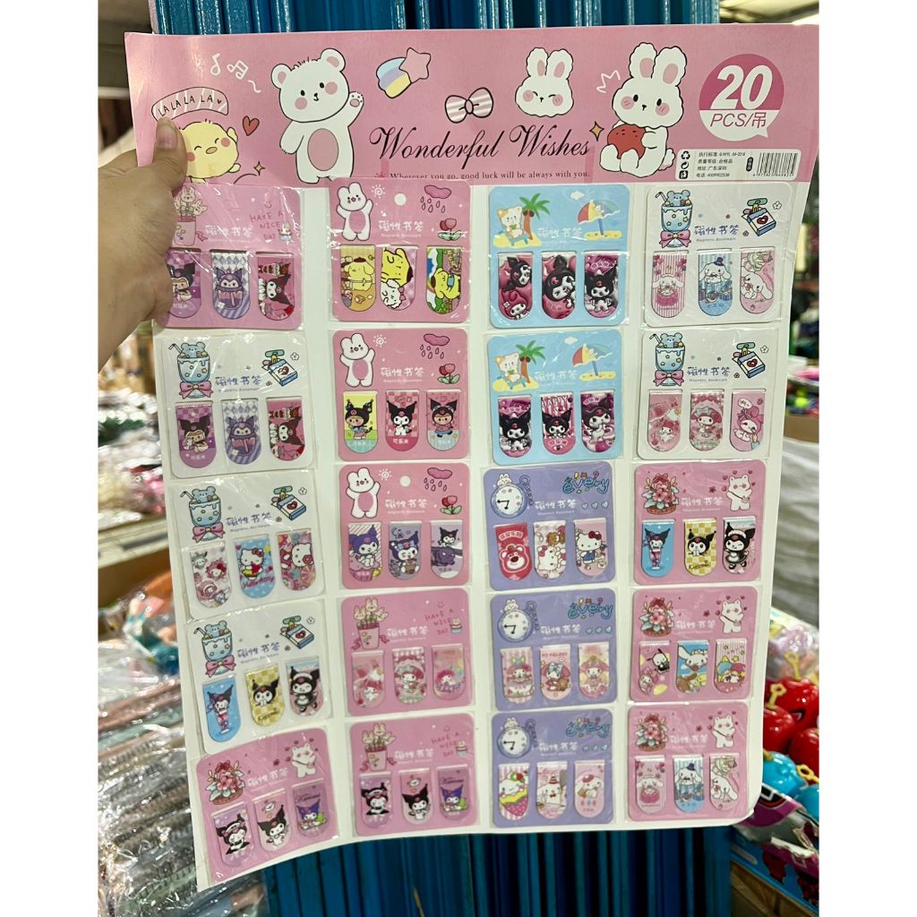 

{ ISI 60 PCS} GROSIR PEMBATAS BUKU MAGNET SANRIO / BOOKMARK SANRIO MAGNET / PEMBATAS BUKU SANRIO