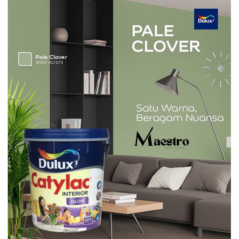 Cat Tembok interior DULUX CATYLAC GLOW hijau sage/ sage green/ PALE CLOVER 5kg/ request warna lain/ 