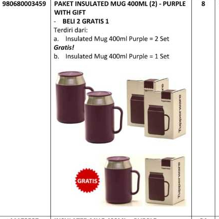 PROMO Tupperware  Insulated Mug 400ml gelas termos harga 3pcs