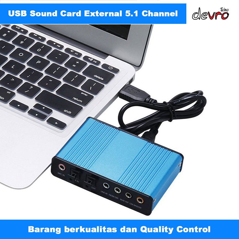 USB Sound Card External 5.1 Suround USB for Laptop PC - Microphone 3.5mm Audio Digital Spdif SoundCa