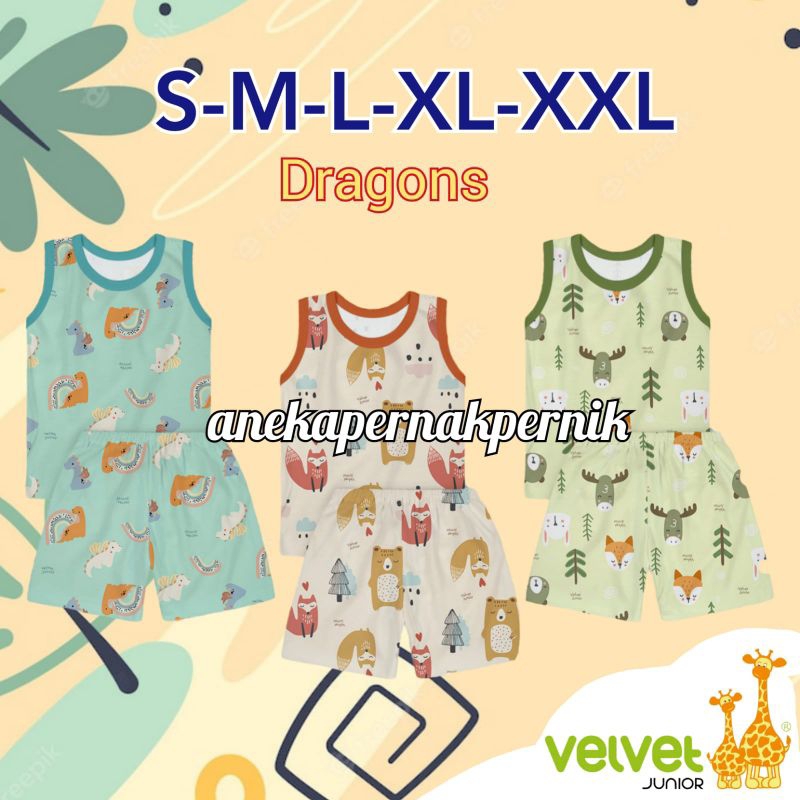 Velvet Junior 3 Setel Setelan Singlet