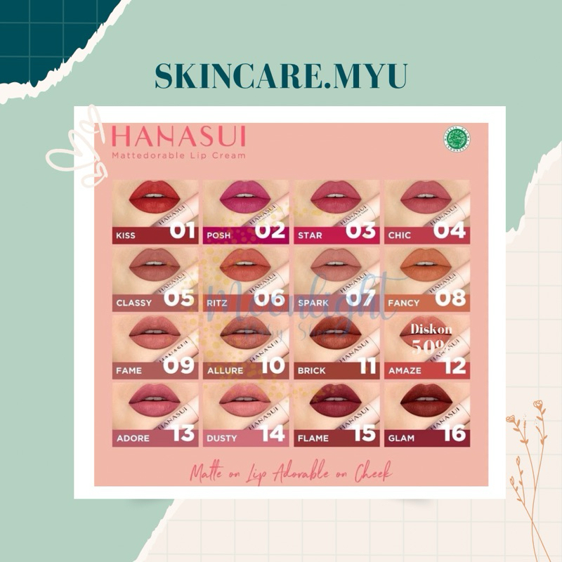 LIPCREAM HANASUI MATTEDORABLE / LIPSTIK HANASUI / HANASUI LIPCREAM ORIGINAL