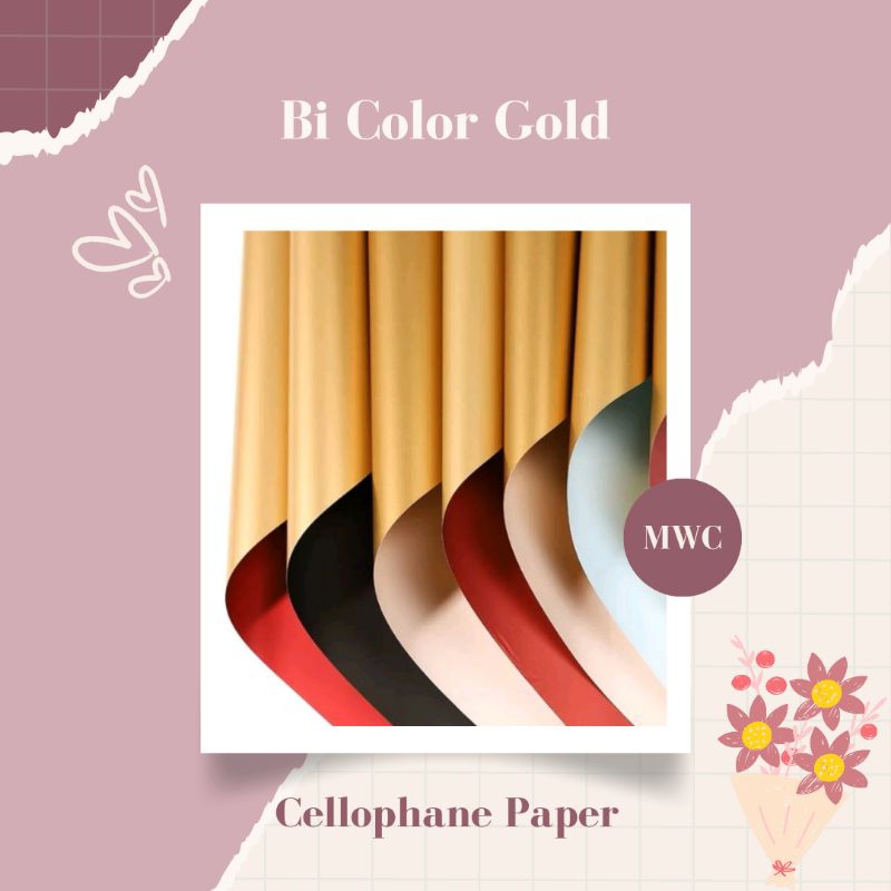 

[❗Wajib Beli Paper Core] Cellophane Paper Bi Color Gold