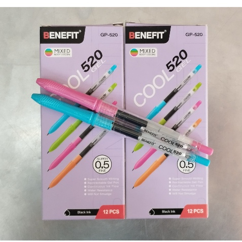 

PENA BENEFIT GELL GP-520 HITAM 0.5mm ( Body Colors ) 1 BOX ISI 12 PCS