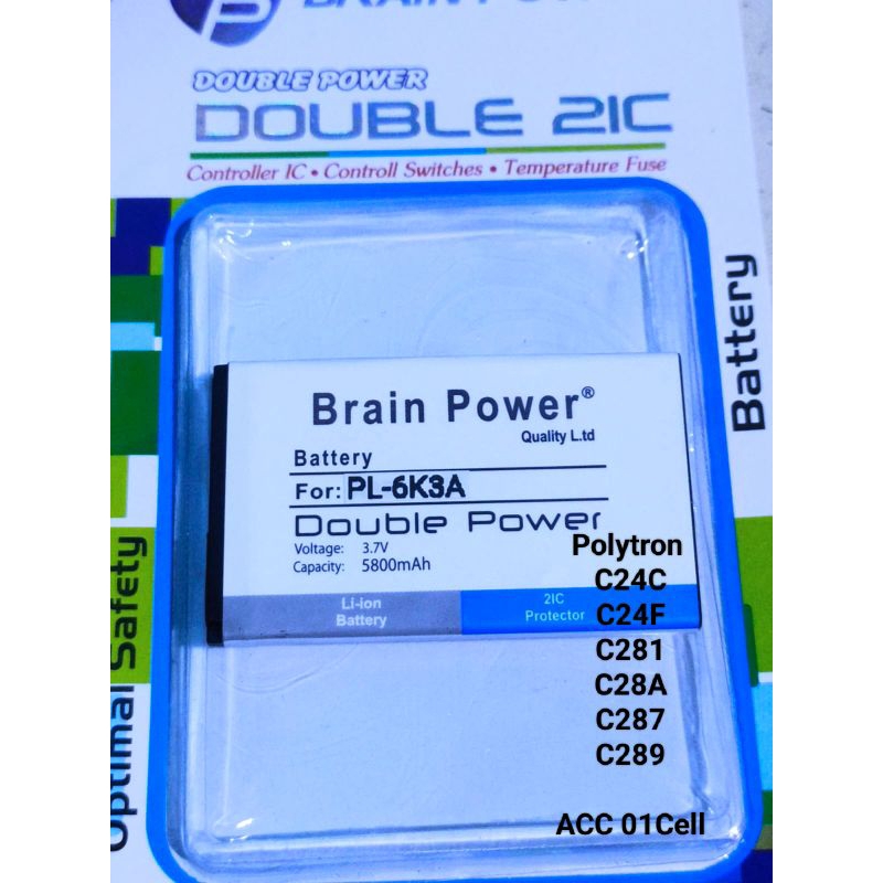 Baterai Polytron C24F - C281 - C24C - C28A - C287 - C289 - PL-6K3A  PL6K3A Double Power