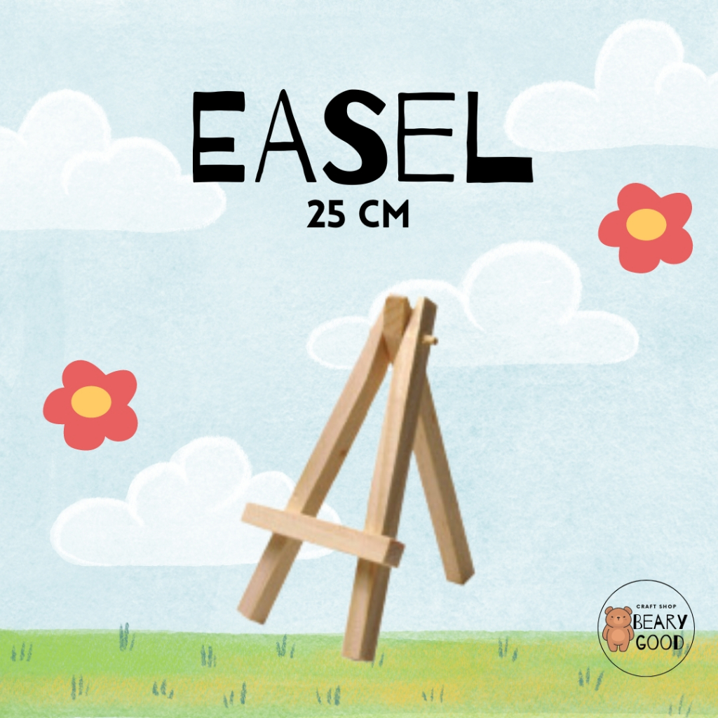 [BearyGood] Easel untuk lukisan tinggi 25cm untuk canvas 20x20