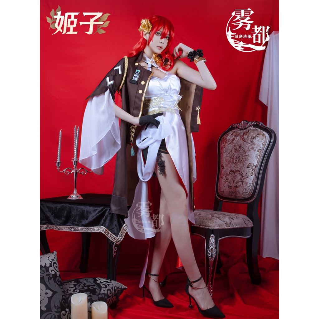 【wudu】 Honkai Star Rail cosplay Himeko cosplay costume and Himeko wig / Himeko shoes