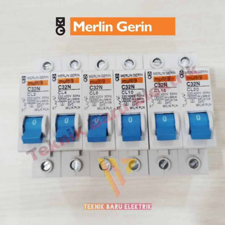 KODE G15H MCB BIRU MULTI 9 MERLIN GERIN S PLN 2A 4A 6A 1A 16A 2A 25A 32A 4A BREKER PEMUTUS TEGANGAN 