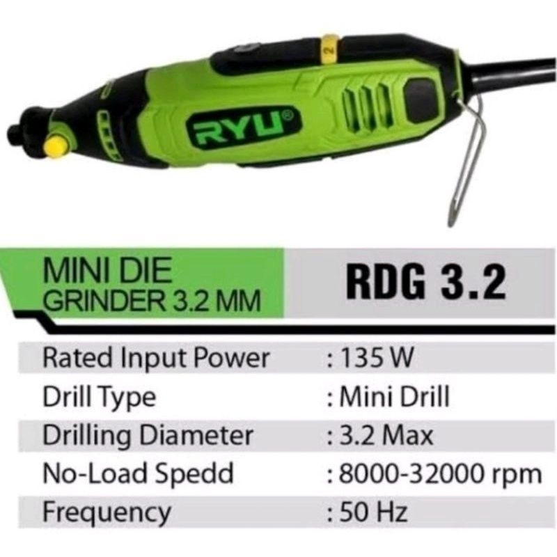 * RYU Mesin Gerinda Mini / Mini Die Grinder Ryu Rdg 3.2 Tuner Mini