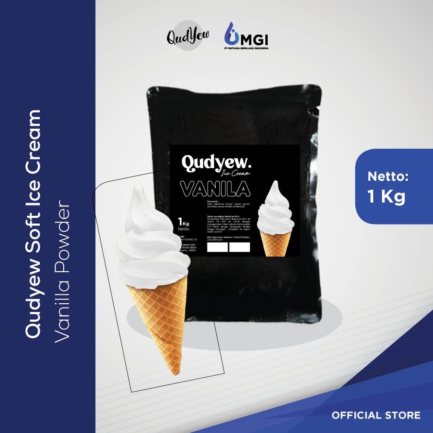 

PROMO MENARIK QUDYEW ICE CREAM POWDER 1KG BUBUK ES KRIM HALAL VANILLA STRAWBERRY CHOCOLATE CREAMY VANILLA MANGO RED VELVET MATCHA BUTTERSCOTCH YOGURT 1KG PREMIX