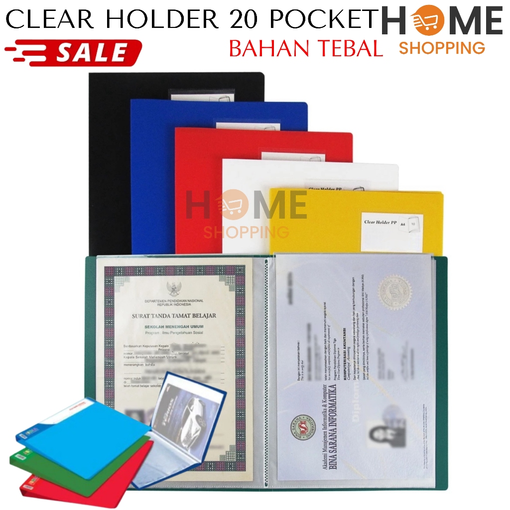 

[HS] ATK007 CLEAR HOLDER 20 POCKETS / DISPLAY BOOK ISI 20 LEMBAR / CLEAR HOLDER FOLIO / DOKUMEN KEEPER