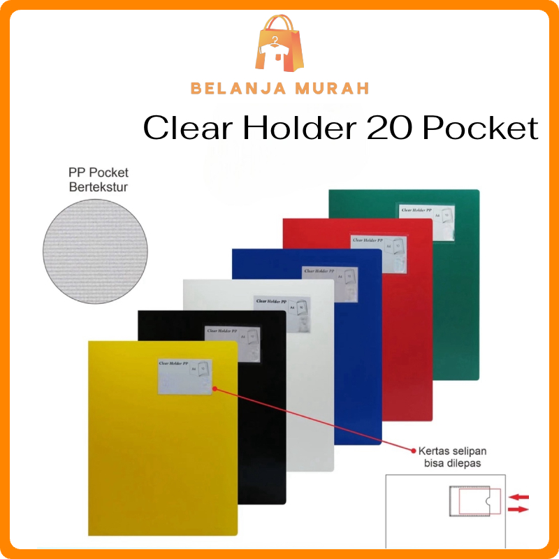 

BEM - ATK007 DOCUMENT KEEPER A4 FOLIO ISI 20 LEMBER / CLEAR HOLDER FOLIO 20 POCKET / DISPLAY BOOK / DOKUMEN KEEPER