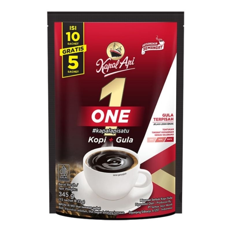 

Kapal Api One Kopi + Gula 10 x 23 gr