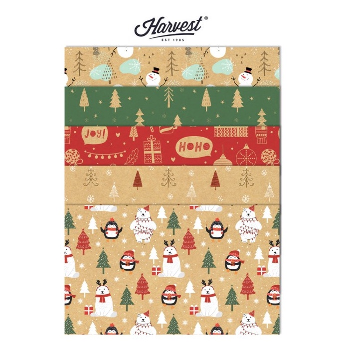 

DISCOUNT Kertas Kado Natal Harvest Wrapping Paper Xmas Shining Paket isi 5