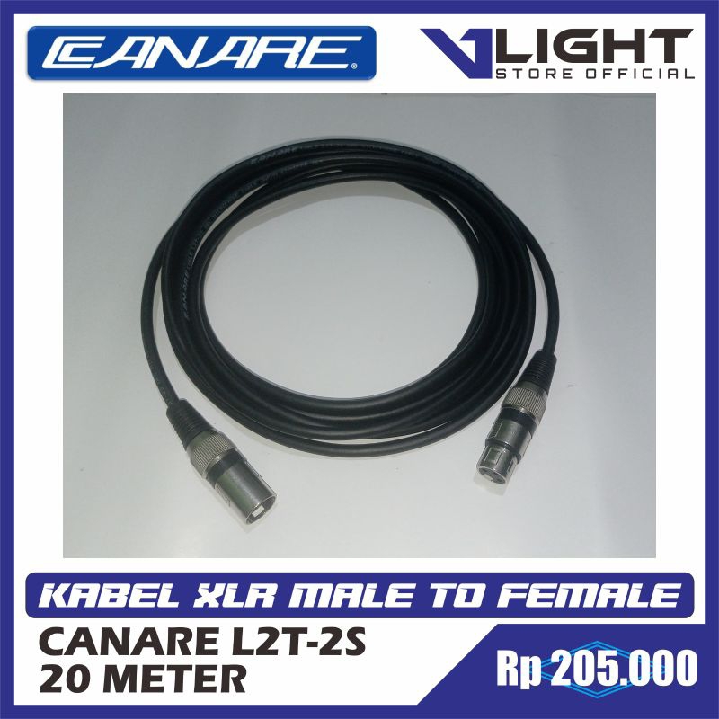 Kabel Mic Stereo XLR Canare L2T-2S Jack canon 20 Meter