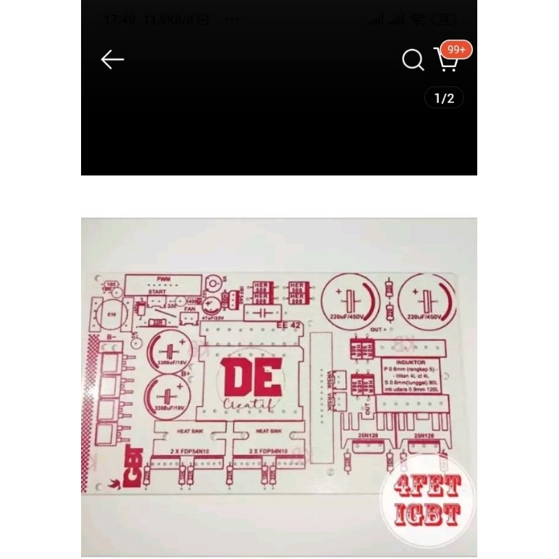 pcb pdc 4 mosfet jumbo + pwm  + pwm modul igbt