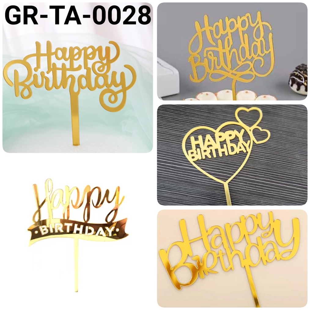 

PRODUK TERBARU TA28 Cake topper akrilik happy birthday ulang tahun yamama baking