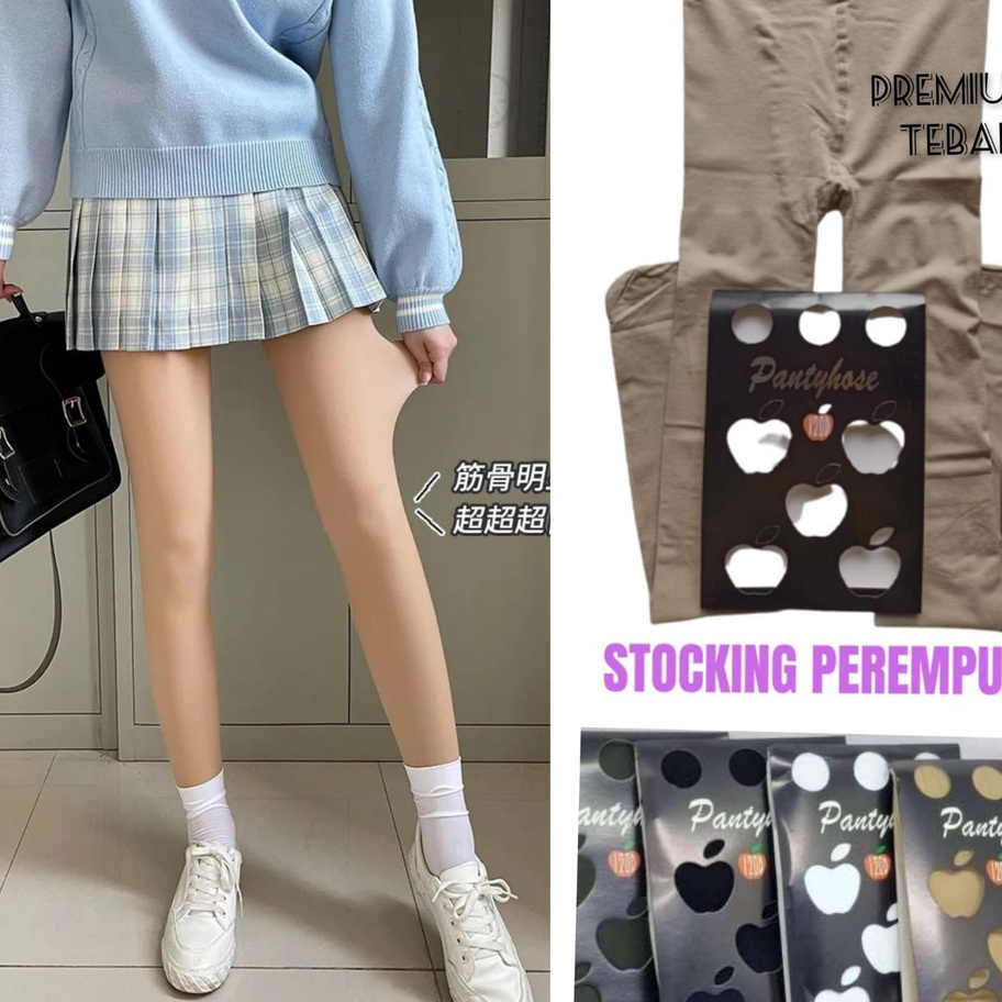 KI3 Stocking Panty Wanita Original Apple PantyHose Nutup Kaki Bahan Tebal Lembut Elastis  Kaos Kaki 