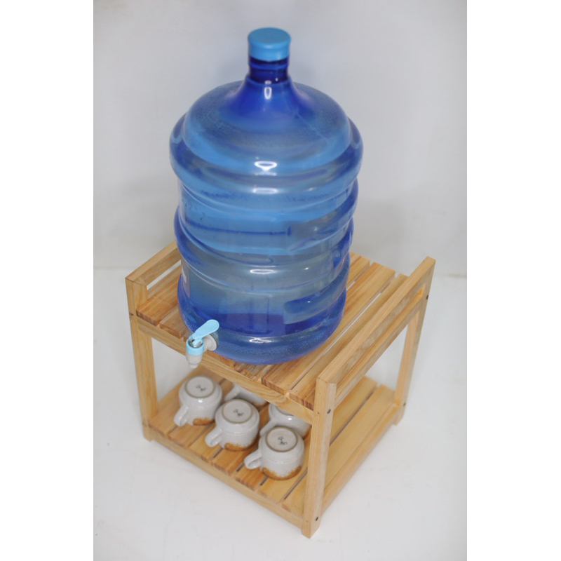 Rak Galon minimalis Rak galon 2 susun bolong bolong Rak galon estetik Rak galon full kayu Rak magico