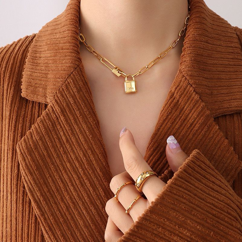 Kalung Titanium Rantai Holo Elegant Korea Fashion Style Trending 744