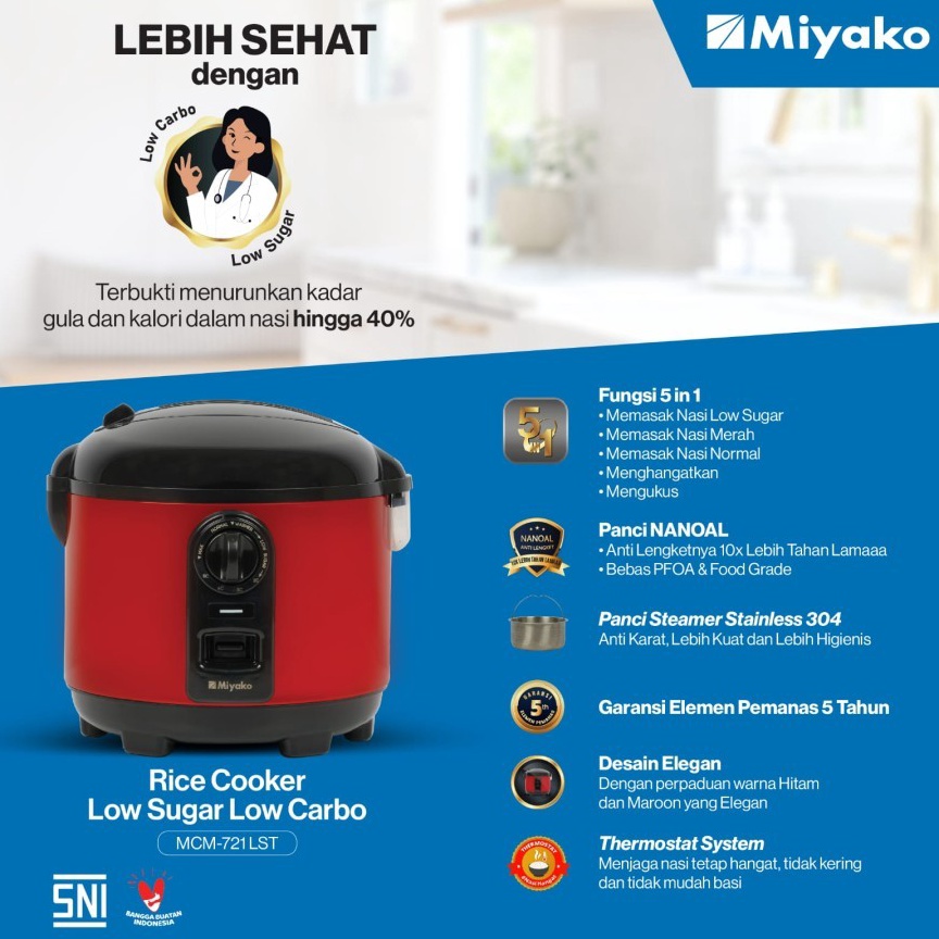 KODE I34A Magic Com Low Carbo MIYAKO MCM721LST MCM721LST MCM 721LST 721 LST