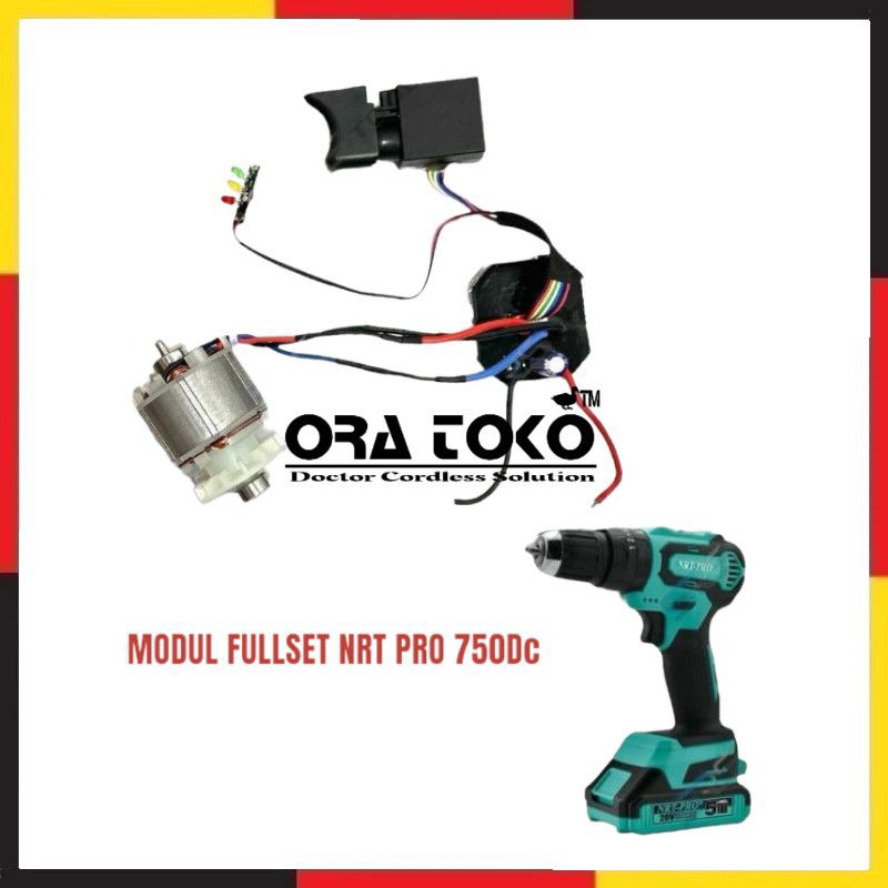 Modul Nrt Pro 740 DC Dinamo Motor + Switch + Modul Panel Bor Cordless Brushless 20V