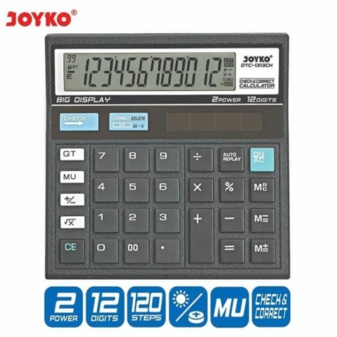 

KODE X5F JOYKO DTC1313CH 12 Digit CHECK CORRECT CALCULATOR Kalkulator Meja 1313CH ORI