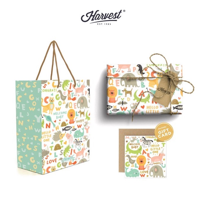 

TERUPDATE Paket Paper Bag Kertas Kado Kartu Baby Harvest Wrap Kit Baby Zoo