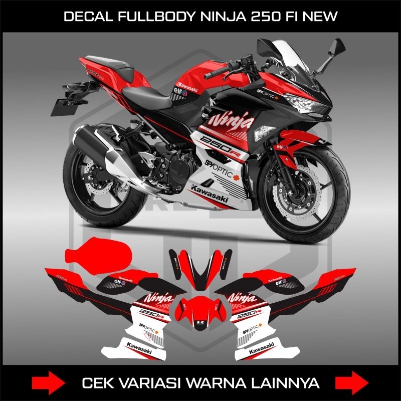 Decal Ninja 250 Fi New Custom / Stiker Full Body Motor Kawasaki All New Ninja Fi 250