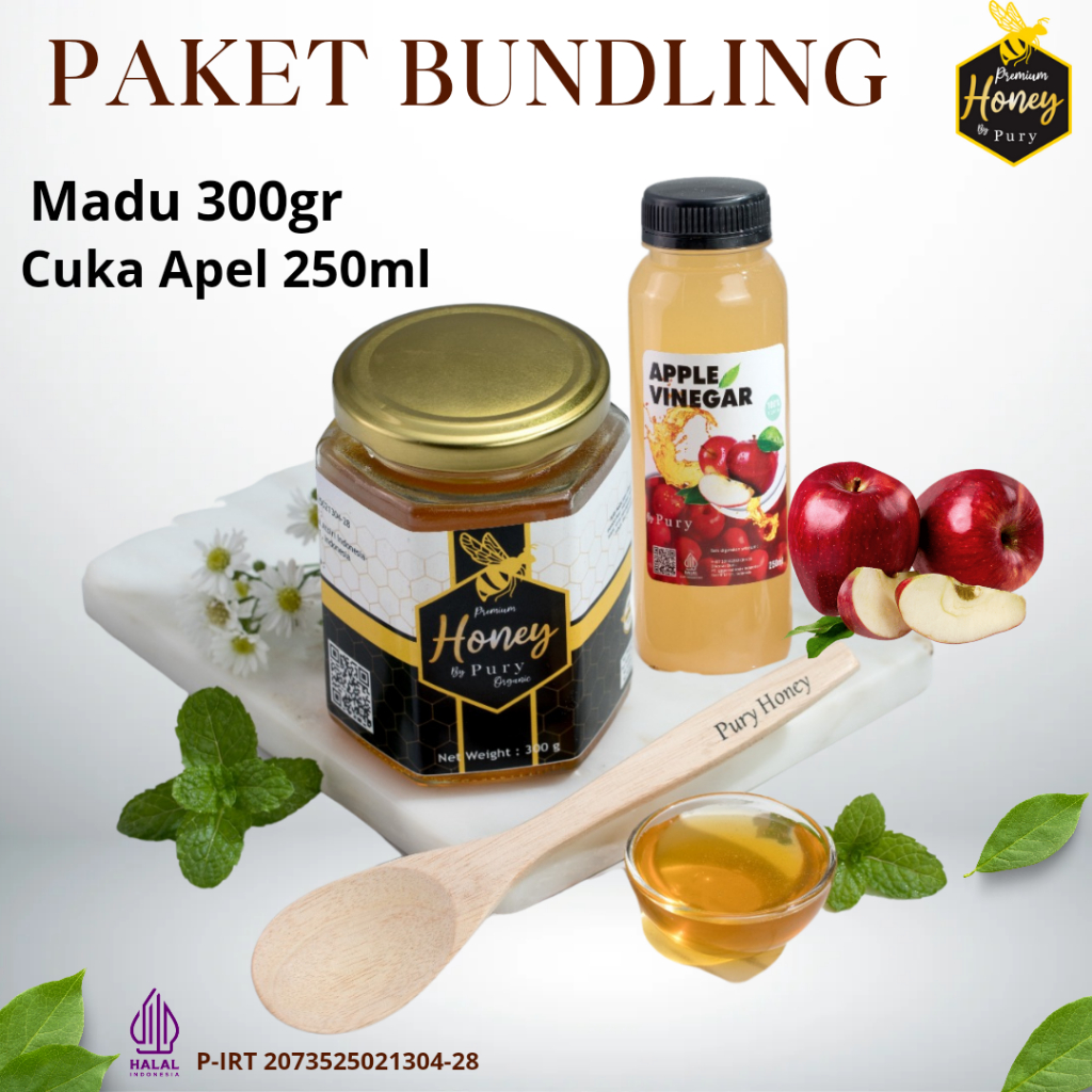 

[Pury] Paket Bundling Madu 300gr + Cuka Apel 250gr Paket Diet Sehat