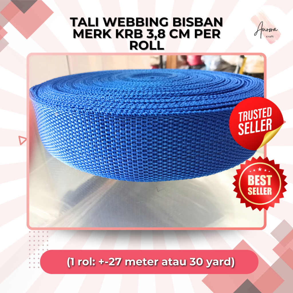 TALI WEBBING BISBAN MERK KRB 3,8 CM PER ROLL