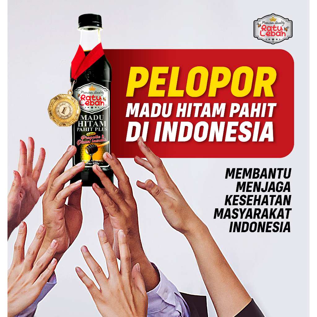 

NG Madu Hitam Pahit Plus Propolis Ratu Lebah 470gr - Obat Diabetes Kolesterol Asam Urat Darah Tinggi