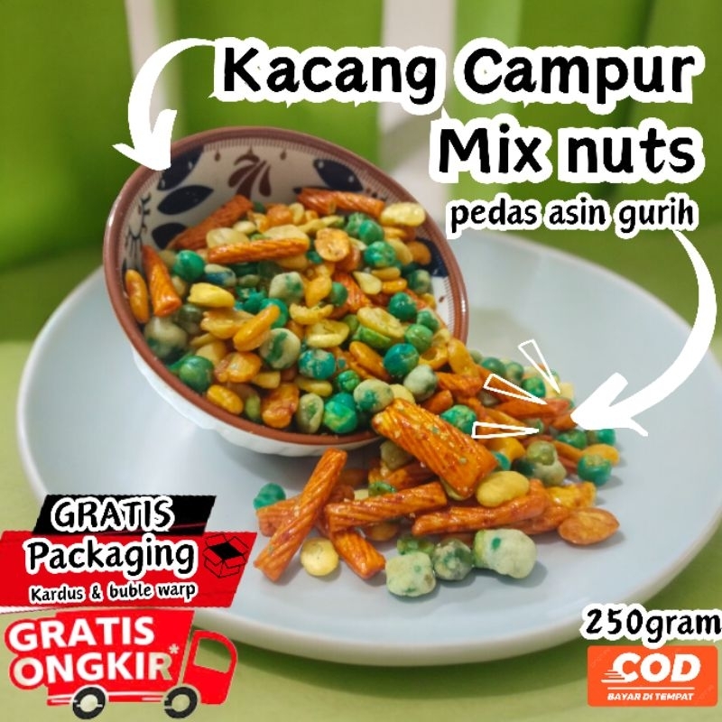 

KACANG CAMPUR MIX NUTS PEDAS MANIS(250g)
