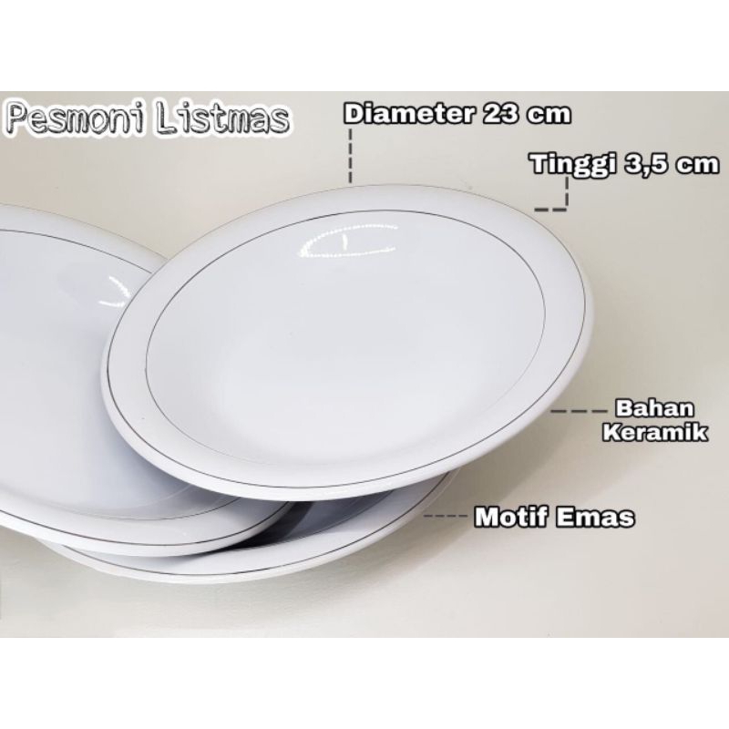 Piring keramik 9 inch ( 6 pc )