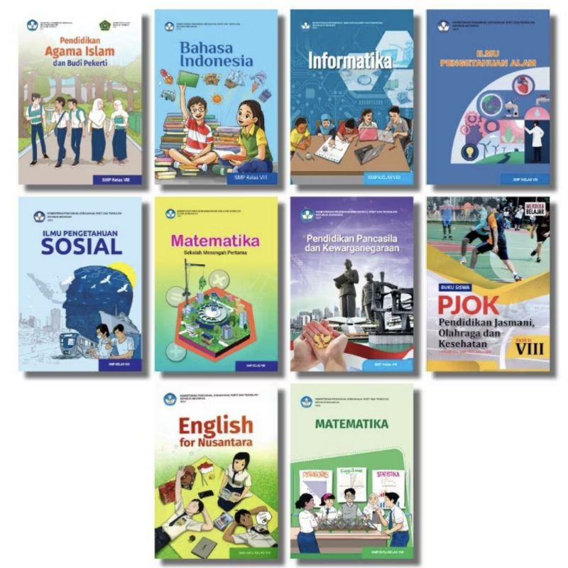 Buku Paket Lengkap Kelas 8 VII 2 II SMP MTS Penerbit Diknas Kemendikbud Kurikulum Merdeka Original