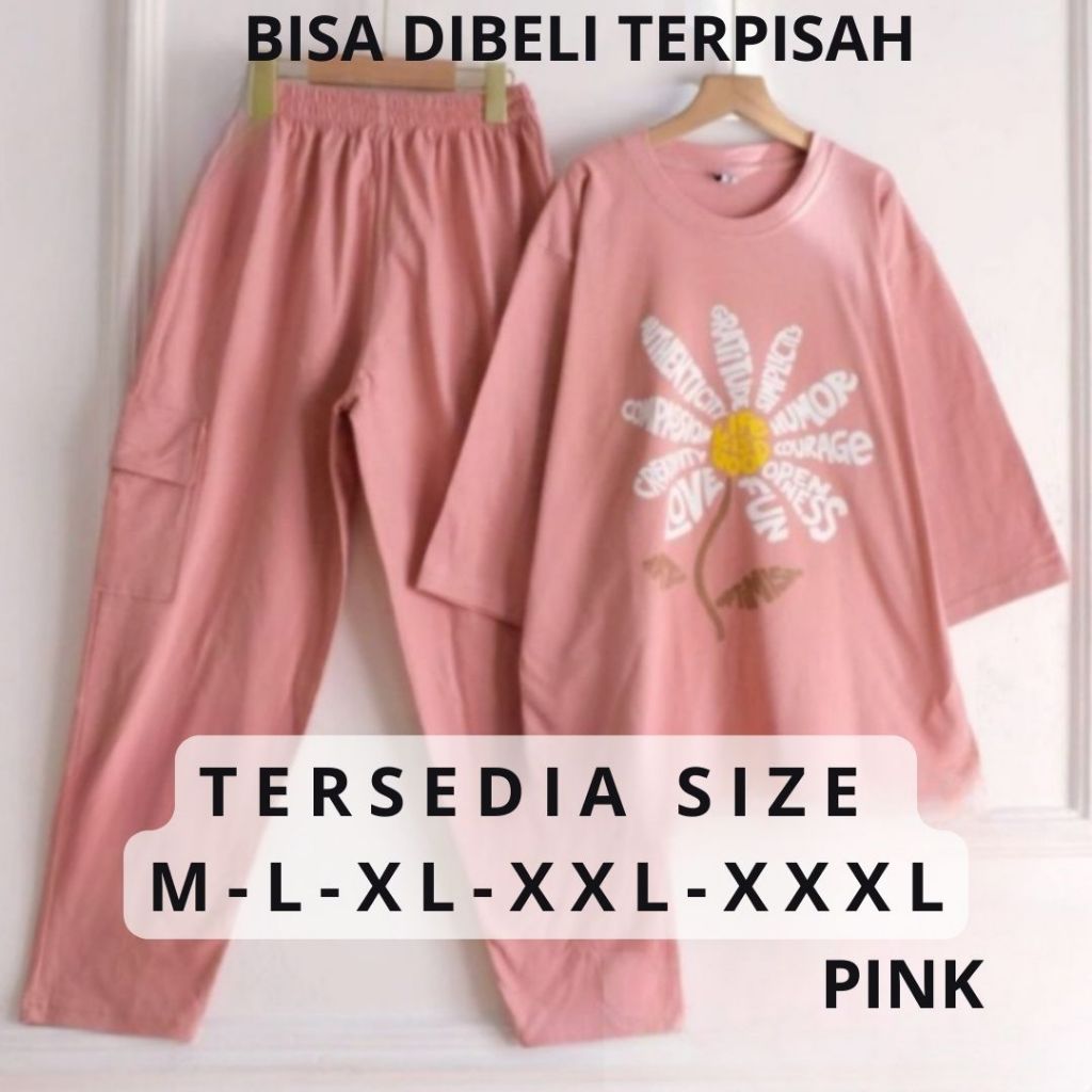 Setelan Blouse Dan Celana Cargo Kinan Set BO (Dapat Dibeli Terpisah) One Set Korean Style Simple Ele