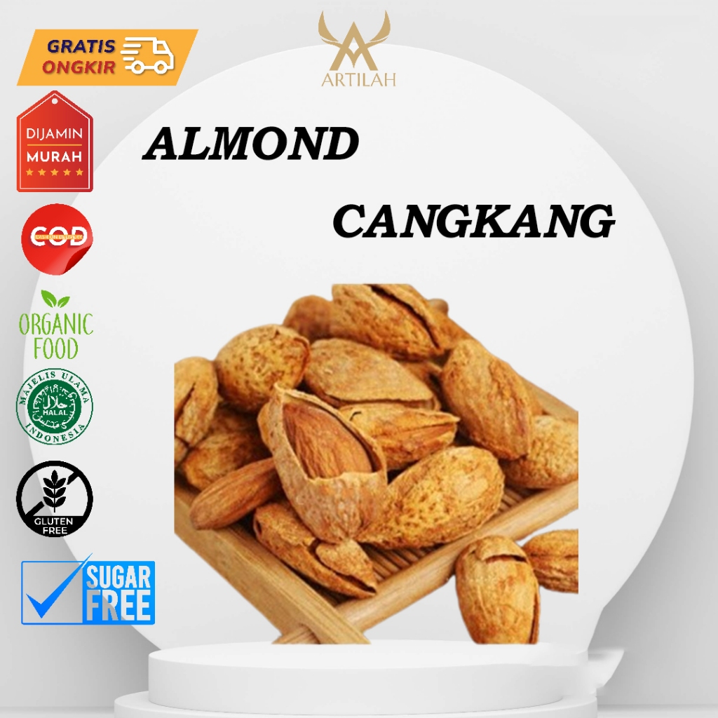 

ALMOND CANGKANG 500gram/(1/2kg) RASA SUSU OLEH2 HAJI/UMROH Almond Roasted ( Kacang Panggang ) USA California in Shell bakar / Almond Cangkang