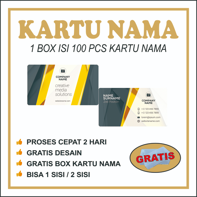 

KARTU NAMA 1 BOX ISI 100 PCS GRATIS BOX