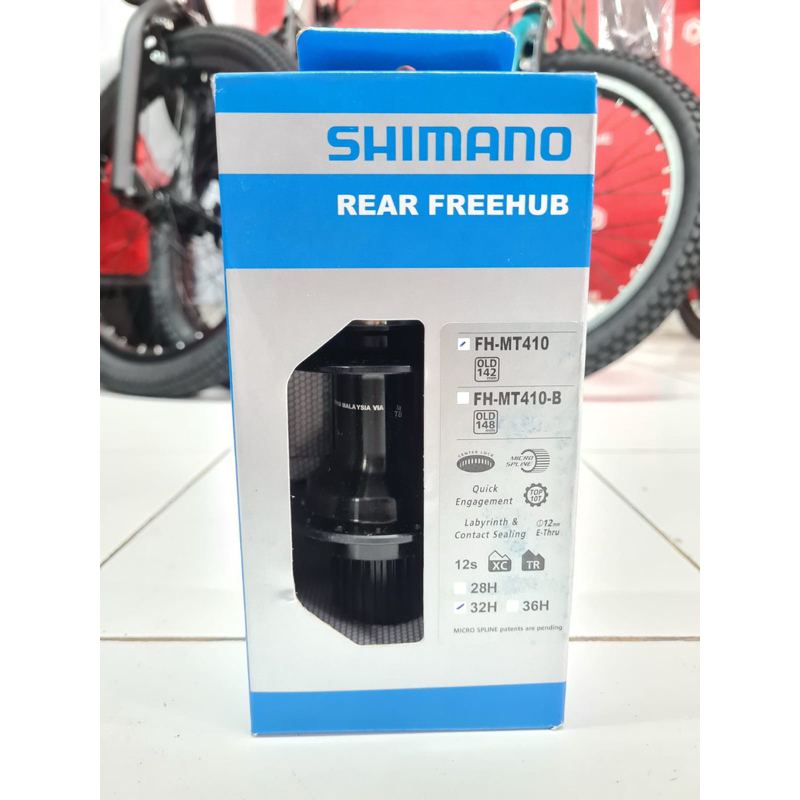 REAR Hub Freehub Hub Belakang SHIMANO DEORE MT410 32H Center Lock TA 12 x 142mm Thru Axle 12 speed O