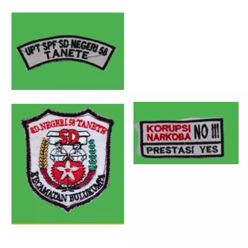Paket Atribut Badge SD Negeri 58 Tanete (bordir)