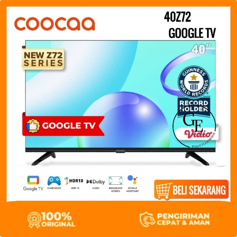 COOCAA LED TV 40 inch 40Z72 GOOGLE TV SMART DIGITAL TV Garansi Resmi