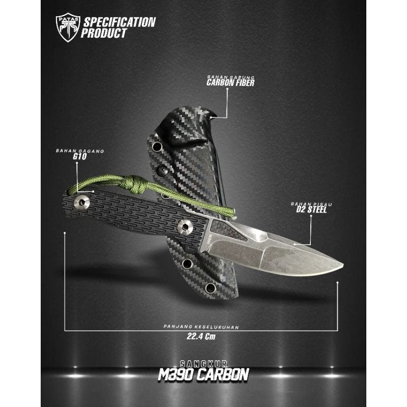 PATAS - Pisau Patas M390 CARBON Tactical Custome