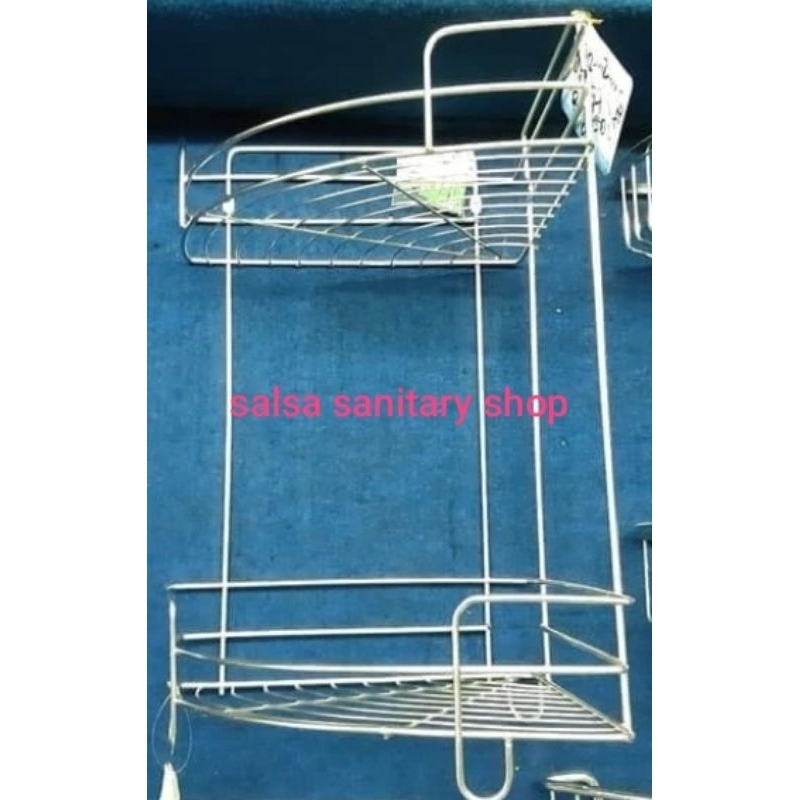 rak sudut 2 susun stainless/tempat sabun 2 susun stainless/buat rak bumbu dapur