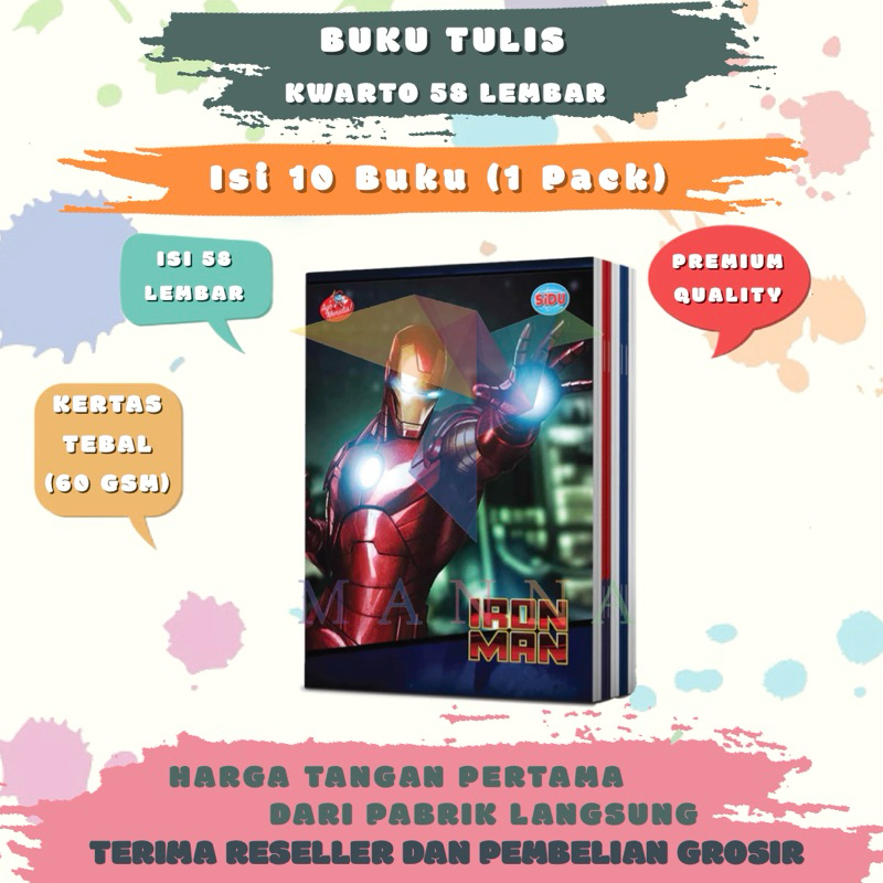 

(10 BUKU) Buku Tulis Kwarto 58 Lembar Kualitas Kertas HVS TJIWI 60 GSM Merk SIDU SILVER HORSE PREMIUM QUALITY