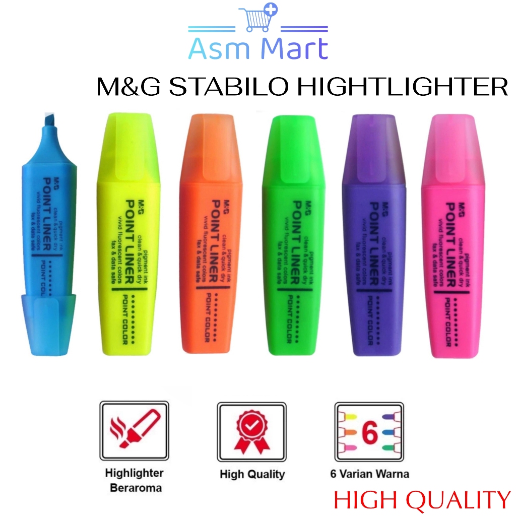 

ASM - ATK011 HIGHLIGHTER M&G / STABILO HIGHLIGHTER M&G / STABILO BERAROMA / STABILO WARNA WARNI / POINT LINER HIGHLIGHTER